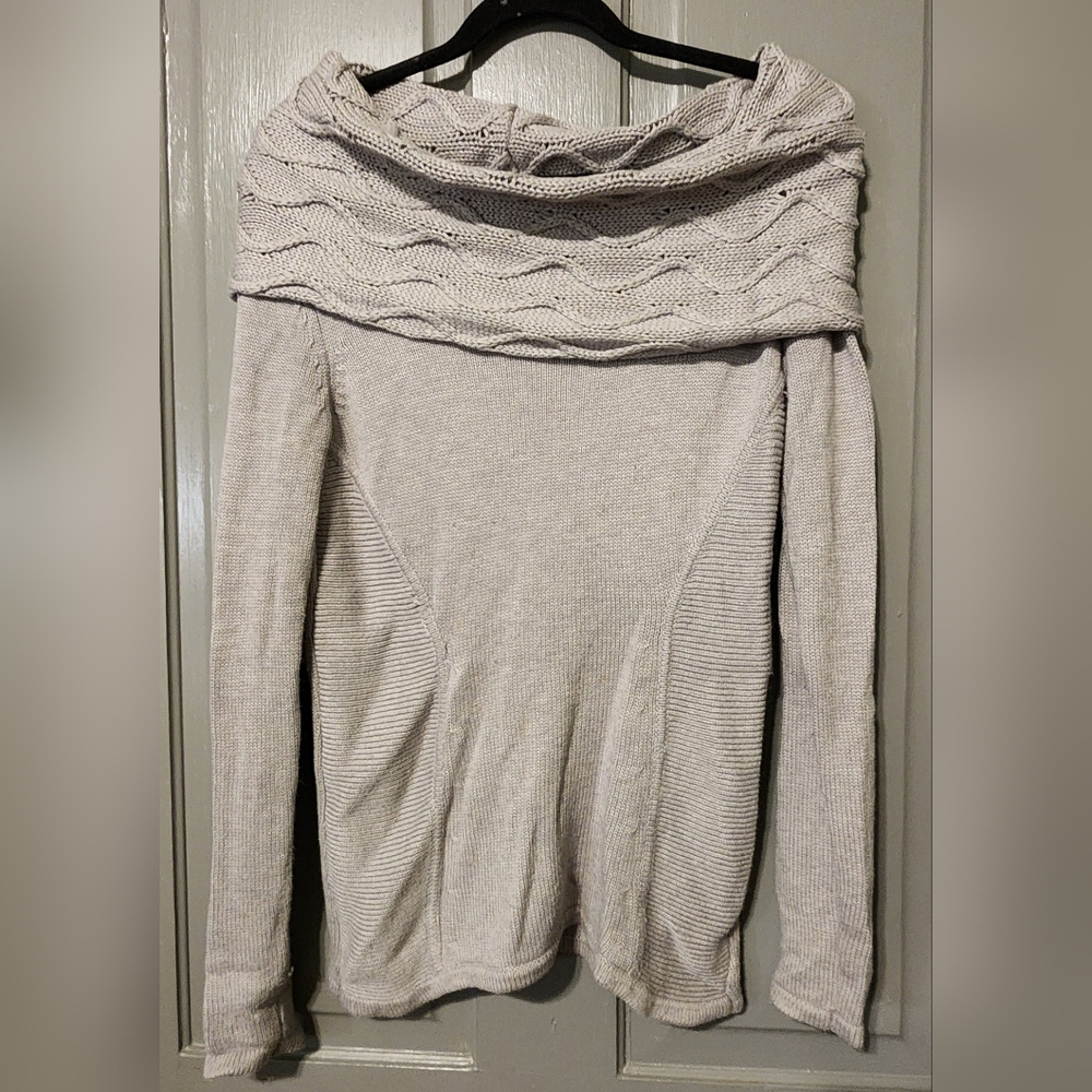 The Limited Gray‎ Off The Shoulder Sweater, Long Sleeve, Knit, Size XS